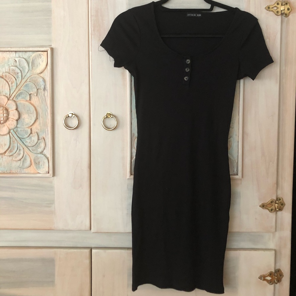 Cotton On Black Ribbed Dress